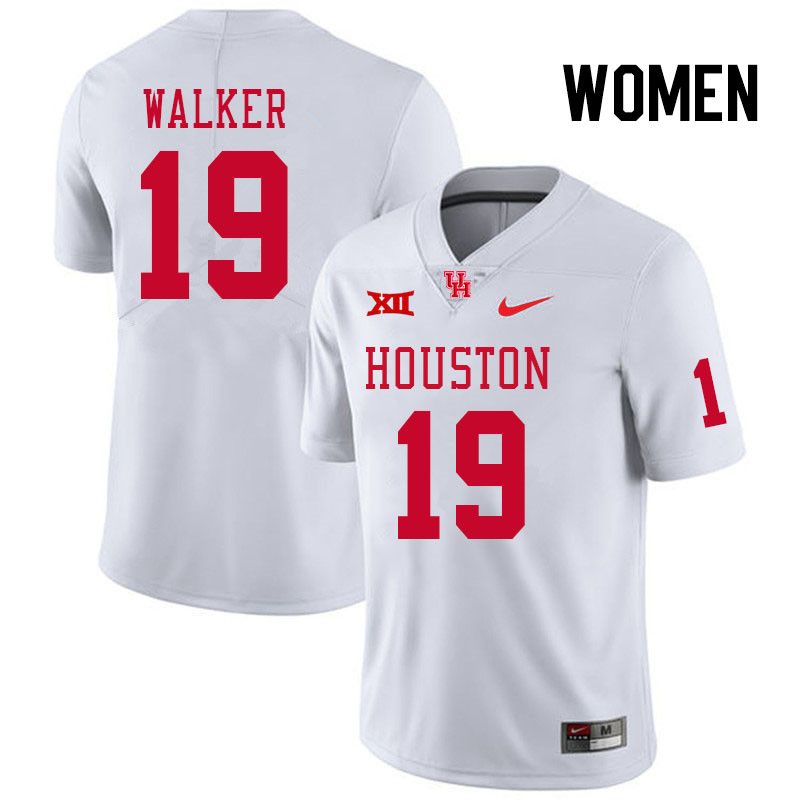 Women #19 Kelan Walker Houston Cougars College Football Jerseys Stitched Sale-White